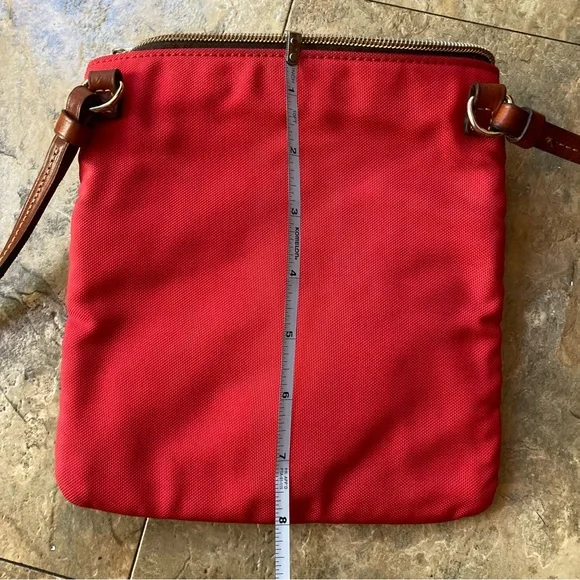 Dooney&Bourke nylon north south triple zip Red Crossbody Bag - Picture 5 of 14